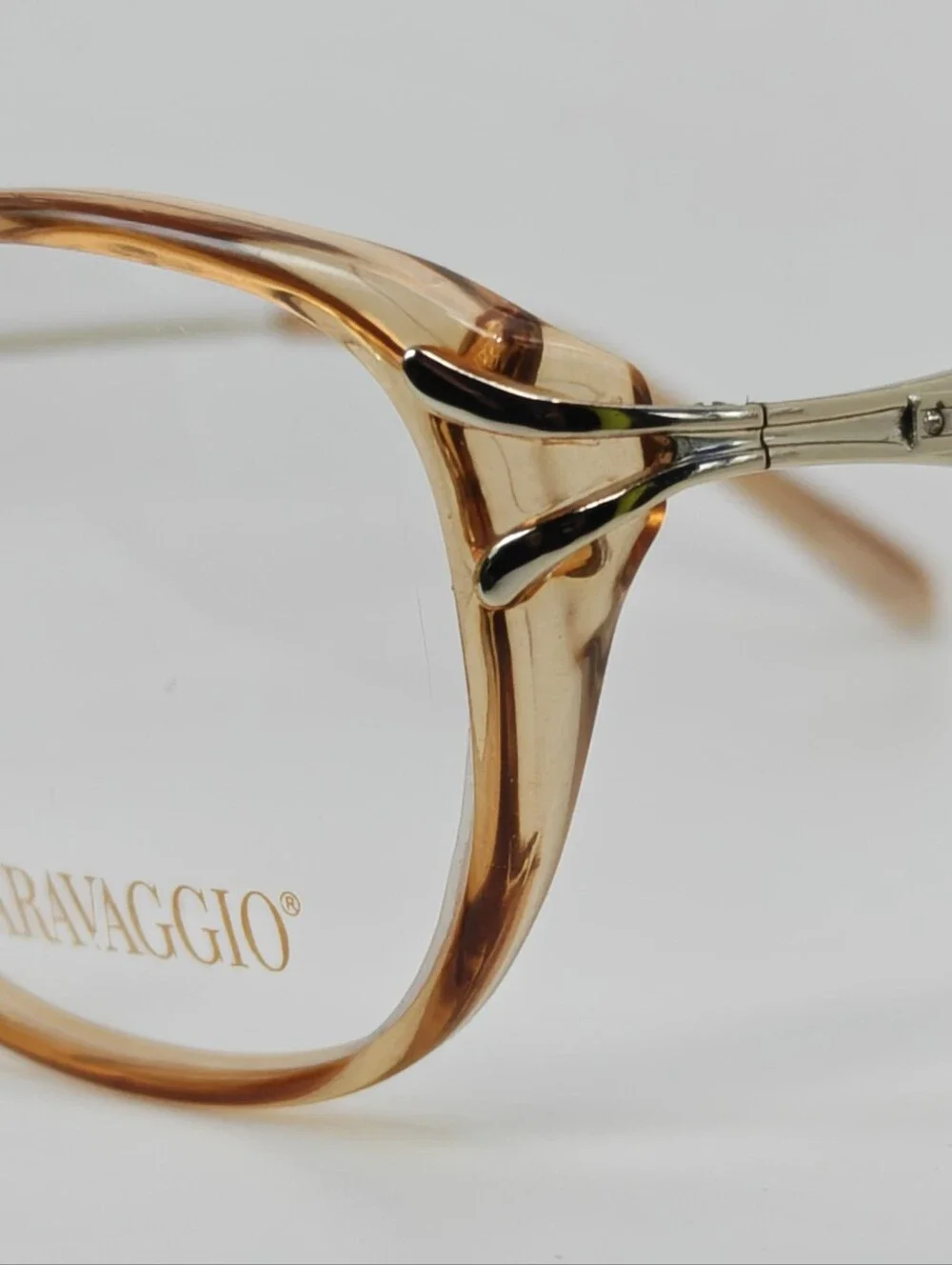 Caravaggio. Women's Light Brown Clear Frame Eyeglasses. Decor.